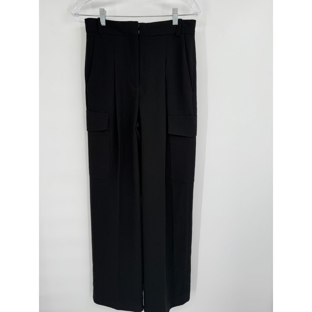 Ba&sh Pants Womens Black‎ Pleated Trousers Wide Leg High Rise Cargo NWOT 36 (26)